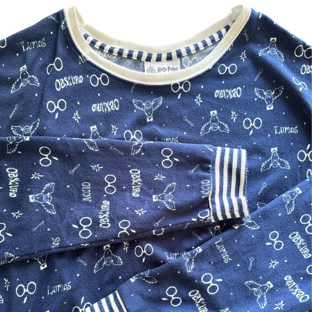 Harry Potter Women's Long Sleeve Sleep Top Sleepwear Wizarding World Blue Size M